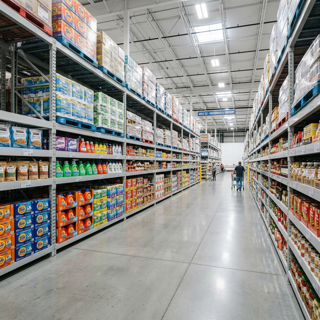 Wholesale warehouse aisle setup
